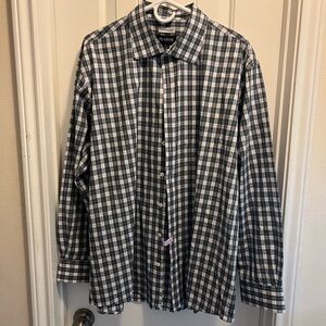 Jos. A. Bank Traditional Fit Black and White Checkered Shirt